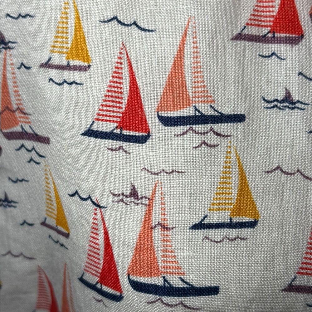 Cynthia Rowley Linen Sleeveless Sailboat Print Dress Shark Plus Size 3x - Picture 5 of 10